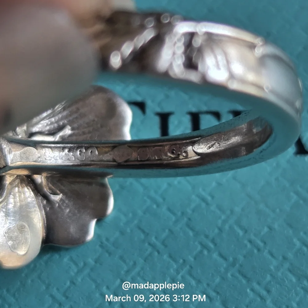 1885 Tiffany & Co. Wild Rose Spoon Ring Floral Motif Collection Size 6 #60
